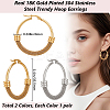 2 Pairs 2 Colors 304 Stainless Steel Mesh Chains Hoop Earrings EJEW-BBC0001-73B-2