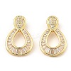 Rack Plating Brass Micro Pave Clear Cubic Zirconia Pendants KK-M253-07G-1