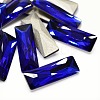 Faceted Rectangle Glass Pointed Back Rhinestone Cabochons RGLA-A014-10x30mm-S06-1