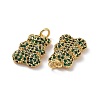 Brass Micro Pave Cubic Zirconia Pendants ZIRC-F134-23G-02-3