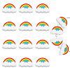 HOBBIESAY 12Pcs Rainbow Food Grade Eco-Friendly Silicone Beads SIL-HY0001-31-1