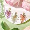 Teardrop Glass & Acrylic Pendant Decoration HJEW-TA00270-2