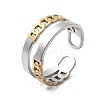 Adjustable 304 Stainless Steel Cuff Rings for Women RJEW-B150-01GP-04-4