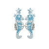 Summer Ocean Vacation Style Handmade Glass Seed Beaded Bohemian Dangle Stud Earrings PW-WGFE95A-04-1