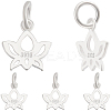 5Pcs 925 Sterling Silver Lotus Flower Charms with 925 Stamp & Jump Rings FIND-BBC0001-73-1