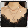 2 Sets 2 Styles Zinc Alloy Star Pendant Layered Necklaces for Women NJEW-SC0001-52-5