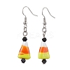 Halloween Candy Corn Handmade Lampwork & Glass Dangle Earrings EJEW-JE05871-3