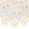 4 Pair 4 Style Round Ring Alloy Dangle Stud Earrings for Women EJEW-FI0002-62-4