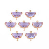 Transparent Faceted Glass Connector Charms GLAA-T021-25B-RS-1
