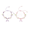 2Pcs 2 Colors Resin Charm Bracelets BJEW-MZ00281-2