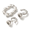 Brass Micro Pave Clear Cubic Zirconia Fold Over Clasps KK-K389-026P-2