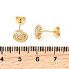 Flat Round Brass Micro Pave Cubic Zirconia Stud Earrings EJEW-A135-05G-5