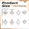 16Pcs 4 Styles Playing Card Theme Charm FIND-LP0005-93-2