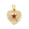 Brass Pave Clear Cubic Zirconia Pendants LS-KK-G554-06G-01-1