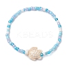 Dyed Synthetic Turquoise Beaded Stretch Bracelets for Kids BJEW-JB110102-02-1