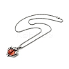 Alloy Bat with Plastic Dragon Eye Pendant Necklace NJEW-B084-02B-2