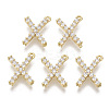 Brass Micro Pave Cubic Zirconia Charms KK-T060-05-X-G-NF-1