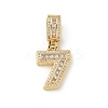Brass Clear Cubic Zirconia European Dangle Charms KK-R003-01G-07-2