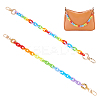 WADORN 4Pcs 2 Style Rainbow Color Acrylic & CCB Plastic Chain Purse Bag Handle AJEW-WR0001-69-1
