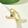 304 Stainless Steel Cubic Zirconia Cuff Open Rings for Women LS-RJEW-Z122-02G-01-3