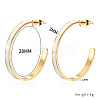 Stylish 304 Stainless Steel White Drip Glue C-shaped Stud Earrings for Daily Wear PN9734-1