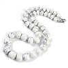 Natural Howlite Rondelle Graduated Beaded Necklaces for Women Men NJEW-K388-02O-1