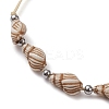 Adjustable Acrylic Shell Shape Braided Bead Bracelet BJEW-JB10144-3