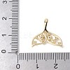 Hollow-Carved Design Fishtail Brass Pendants KK-V005-04G-3