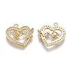 Brass Micro Pave Cubic Zirconia Peg Bails Pendants KK-T038-359G-2