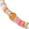 Natural Mixed Gemstone & Glass Seed Braided Bead Bracelet BJEW-JB09530-4