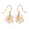 Natural Cultured Freshwater Pearl Flower Dangle Earrings EJEW-JE05051-2