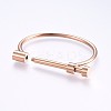 Ion Plating(IP) 304 Stainless Steel Bangles LS-BJEW-P222-14RG-2