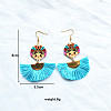 Alloy & Acrylic Tassel Dangle Earrings WG961F4-01-2