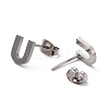 Tarnish Resistant 304 Stainless Steel Greek Alphabet Stud Earrings STAS-D007-07P-23-2