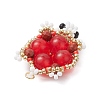 3Pcs 3 Colors Handmade Glass Seed Beads Loom Pattern Pendants PALLOY-MZ00361-5