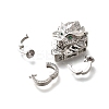 Brass Micro Pave Cubic Zirconia Fold Over Clasps KK-M318-25P-2