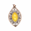 Retro Hollow Natural Topaz Jade Pendants PW-WGEF371-09-1