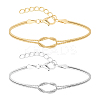 2 Bags 2 Colors Brass Snake Chain Bracelets for Women BJEW-GO0001-09-1