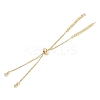 Rack Plating Brass Clear Cubic Zirconia Slider Bracelet Making KK-H509-01G-2