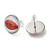 Sport Balls Glass & 304 Stainless Steel Stud Earrings for Women LS-EJEW-H005-01P-10-2