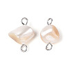 Natural Shell Nuggets Connector Charms STAS-D378-22P-2