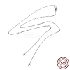Rhodium Plated 925 Sterling Silver Cable Chains Necklace Makings STER-B001-03P-B-5