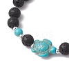 Synthetic Turquoise and Natural Lava Rock Beads Stretch Bracelets for Men Women BJEW-JB11824-01-3