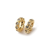Brass Micro Pave Clear Cubic Zirconia Rondelle European Beads KK-D388-06G-1