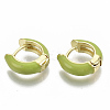 Brass Huggie Hoop Earrings EJEW-S209-01C-3