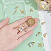 12Pcs 6 Styles Brass Cubic Zirconia Pendants KK-BC0013-60-3