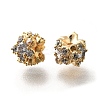 Brass Micro Pave Cubic Zirconia Beads KK-M318-14G-1