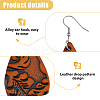 4 Pairs 4 Colors PU Leather Dangle Earrings with Steel Iron Pins EJEW-FI0003-09-3