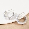 Flower Brass ABS Imitation Pearl Stud Earrings EJEW-M082-05P-5
