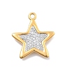 304 Stainless Steel Polymer Clay Rhinestone Pendants RESI-R155-012G-01-1